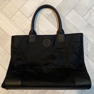 Tory Burch Nylon Tote Bag Black Gold